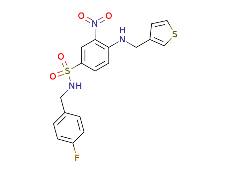 Benzenesulfonamide,  N-[(4-fluorophenyl)methyl]-3-nitro-4-[(3-thienylmethyl)amino]-