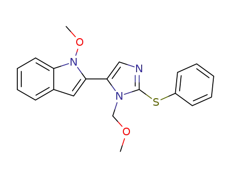 Molecular Structure of 569643-30-7 (1H-Indole,
1-methoxy-2-[1-(methoxymethyl)-2-(phenylthio)-1H-imidazol-5-yl]-)