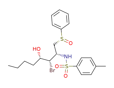 Benzenesulfonamide,
N-[(1S,2S,3S)-2-bromo-3-hydroxy-1-[[(R)-phenylsulfinyl]methyl]heptyl]-4
-methyl-