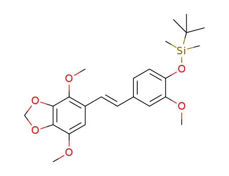 Molecular Structure of 1257321-15-5 (3,4-methylenedioxy-2,3',5-trimethoxy-4'-O-t-butyldimethylsilylstilbene)