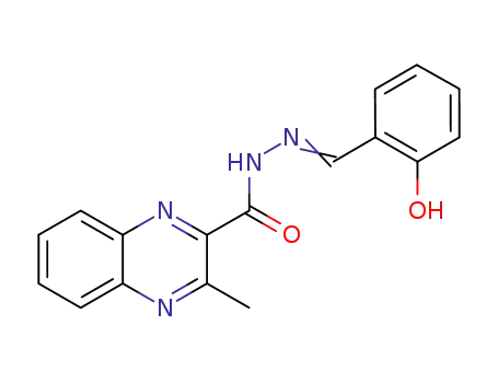 Molecular Structure of 1134116-17-8 (N'-(2-hydroxybenzylidene)-3-methylquinoxaline-2-hydrazide)