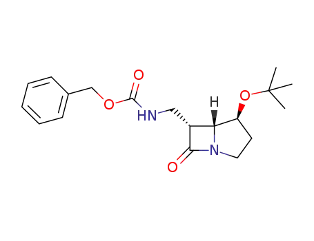 Molecular Structure of 1052676-87-5 (benzyl ((4S,5R,6R)-4-tert-butoxy-7-oxo-1-azabicyclo[3.2.0]heptan-6-yl)methylcarbamate)