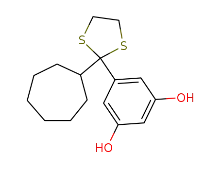 1,3-Benzenediol, 5-(2-cycloheptyl-1,3-dithiolan-2-yl)-