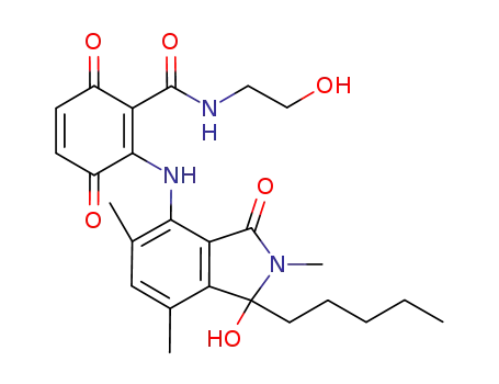 2-(1'-pentyl-1'-hydroxy-2',5',7'-trimethyl-3-oxo-2,3-dihydro-1H-isoindol-4-ylamino)-3,6-dioxocyclohexa-1,4-dienecarboxylic acid (2''-hydroxyethyl)amide