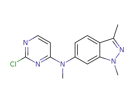 Molecular Structure of 1042366-93-7 ((2-chloropyrimidin-4-yl)-(1,3-dimethyl-1H-indazol-6-yl)-methylamine)