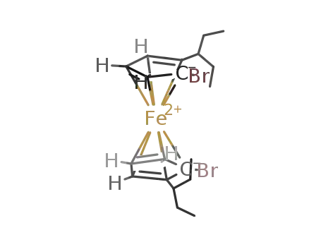 Molecular Structure of 599148-43-3 ((S<sub>p</sub>,S<sub>p</sub>)-1,1′-dibromo-2,2′-di(3-pentyl)ferrocene)