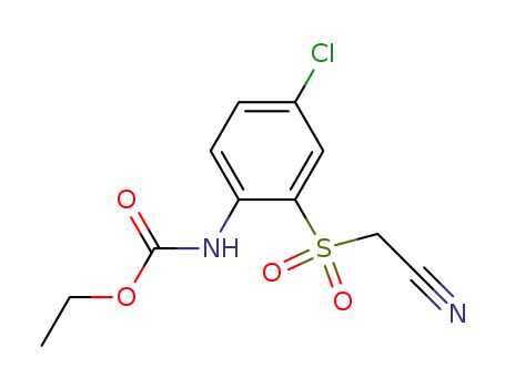 Molecular Structure of 821806-21-7 (Carbamic acid, [4-chloro-2-[(cyanomethyl)sulfonyl]phenyl]-, ethyl ester)