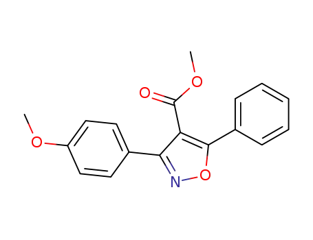 Molecular Structure of 115665-24-2 (4-Isoxazolecarboxylicacid,3-(4-methoxyphenyl)-5-phenyl-,methylester(9CI))