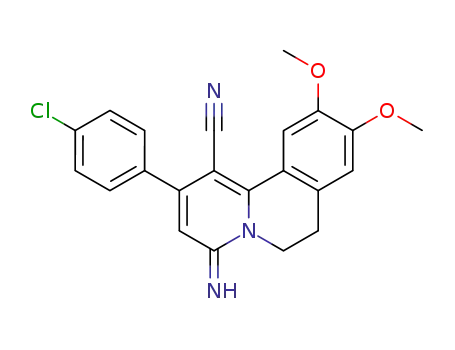 2-(4-chloro-phenyl)-4-imino-9,10-dimethoxy-6,7-dihydro-4<i>H</i>-pyrido[2,1-<i>a</i>]isoquinoline-1-carbonitrile