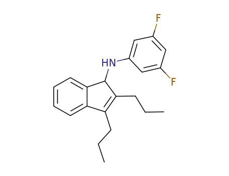 Molecular Structure of 1099616-26-8 (N-(3,5-difluorophenyl)-2,3-dipropyl-1H-inden-1-amine)