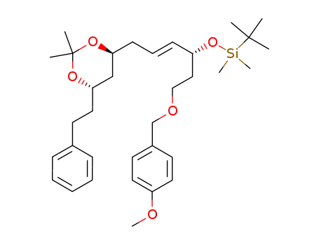 tert-Butyl-{(E)-(R)-4-((4S,6S)-2,2-dimethyl-6-phenethyl-[1,3]dioxan-4-yl)-1-[2-(4-methoxy-benzyloxy)-ethyl]-but-2-enyloxy}-dimethyl-silane