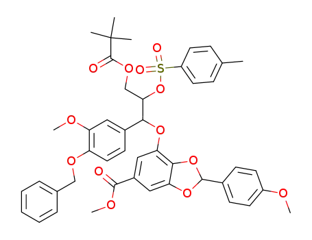 methyl 7-[1-(3-methoxy-4-benzyloxyphenyl)-3-pivaloyloxy-2-tosyloxypropyloxy]-2-(4-methoxyphenyl)-1,3-benzodioxole-5-carboxylate