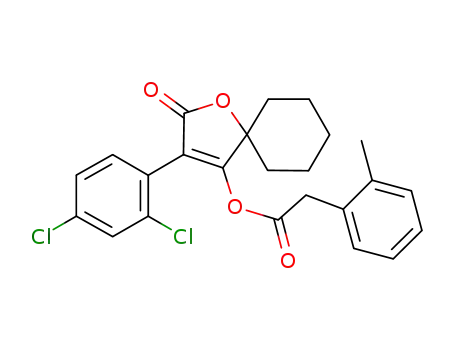 Molecular Structure of 1256911-65-5 (3-(2,4-dichlorophenyl)-2-oxo-1-oxaspiro[4.5]dec-3-en-4-yl 2-o-tolylacetate)
