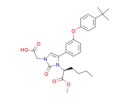 2-{5-[3-(4-<i>tert</i>-butyl-phenoxy)-phenyl]-3-carboxymethyl-2-oxo-2,3-dihydro-imidazol-1-yl}-hexanoic acid methyl ester