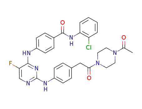 Benzamide, 4-[[2-[[4-[2-(4-acetyl-1-piperazinyl)-2-oxoethyl]phenyl]amino]-5-fluoro-4-pyrimidinyl]amino]-N-(2-chlorophenyl)-