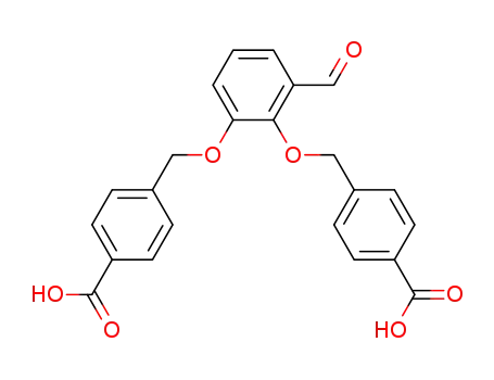 Molecular Structure of 400018-80-6 (Benzoic acid, 4,4'-[(3-formyl-1,2-phenylene)bis(oxymethylene)]bis-)