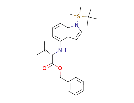 Molecular Structure of 682753-58-8 (L-Valine, N-[1-[(1,1-dimethylethyl)dimethylsilyl]-1H-indol-4-yl]-,
phenylmethyl ester)
