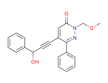 Molecular Structure of 562869-99-2 (3(2H)-Pyridazinone,5-(3-hydroxy-3-phenyl-1-propynyl)-2-(methoxymethyl)-6-phenyl-)
