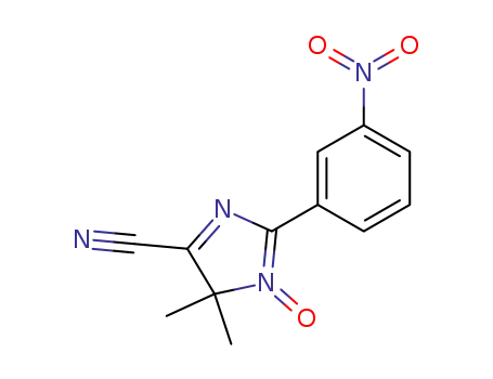 Molecular Structure of 593286-16-9 (4H-Imidazole-5-carbonitrile, 4,4-dimethyl-2-(3-nitrophenyl)-, 3-oxide)