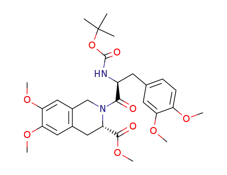 3-Isoquinolinecarboxylic acid,
2-[(2S)-3-(3,4-dimethoxyphenyl)-2-[[(1,1-dimethylethoxy)carbonyl]amino
]-1-oxopropyl]-1,2,3,4-tetrahydro-6,7-dimethoxy-, methyl ester, (3S)-