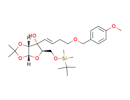 5-tert-butyldimethylsilyloxymethyl-6-[4-(4-methoxybenzyloxy)-(E)-1-butenyl]-2,2-dimethyl-(3aR,5R,6R,6aR)-perhydrofuro[2,3-d][1,3]dioxol-6-ol