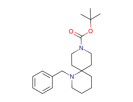 Molecular Structure of 1100748-67-1 (1,9-Diazaspiro[5.5]undecane-9-carboxylic acid, 1-(phenylmethyl)-, 1,1-dimethylethyl ester)