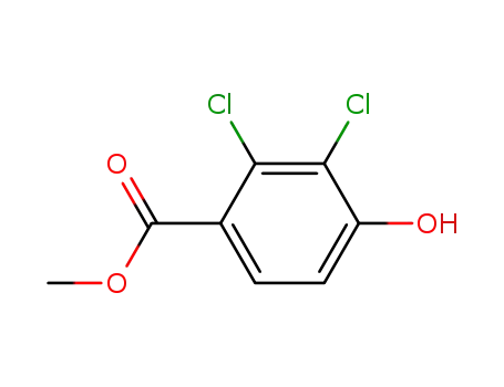 Molecular Structure of 219685-78-6 (Benzoic acid, 2,3-dichloro-4-hydroxy-, methyl ester)