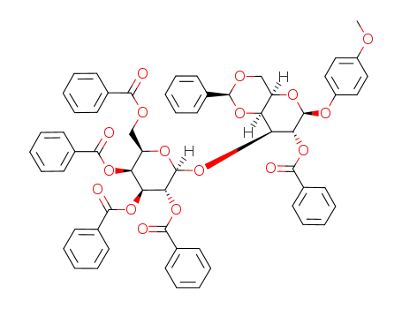 4-methoxyphenyl O-(2,3,4,6-tetra-O-benzoyl-β-D-galactopyranosyl)-(1->3)-2-O-benzoyl-4,6-benzylidene-β-D-galactopyranoside