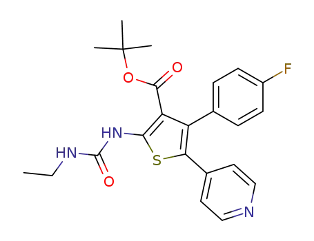 3-tert-butoxycarbonyl-2-ethylcarbamoylamino-4-(4-fluorophenyl)-5-(4-pyridyl)thiophene