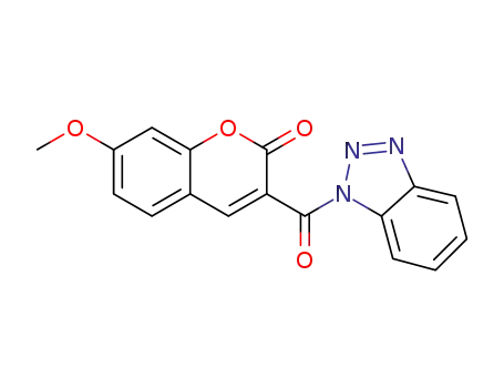 Molecular Structure of 1286276-26-3 (7-methoxy-3-(1H-benzotriazol-1-ylcarbonyl)-2H-chromene-2-one)