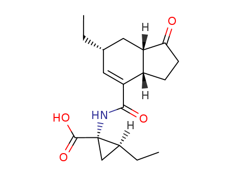 (1S,2S)-2-ethyl-1-({[(3aS,6R,7aS)-6-ethyl-1-oxo-2,3,3a,6,7,7a-hexahydro-1H-inden-4-yl]carbonyl}amino)cyclopropanecarboxylic acid