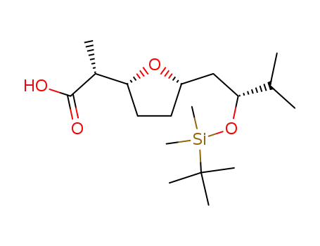 (R)-2-{(2R,5S)-5-[(R)-2-(tert-Butyl-dimethyl-silanyloxy)-3-methyl-butyl]-tetrahydro-furan-2-yl}-propionic acid