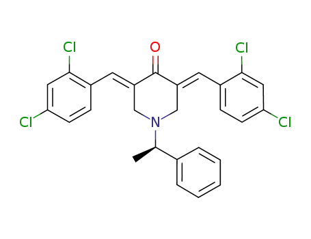 3,5-bis[(E)-(2,4-dichlorophenyl)methylidene]-1-[(R)-1-phenylethyl]tetrahydro-4(1H)-pyridinone