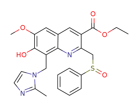 ethyl 7-hydroxy-6-methoxy-8-((2-methyl-1H-imidazol-1-yl)methyl)-2-((phenylsulfinyl)methyl)quinoline-3-carboxylate