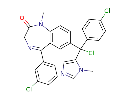 7-[chloro(4-chlorophenyl)(1-methyl-1H-imidazol-5-yl)methyl]-5-(3-chlorophenyl)-1,3dihydro-1-methyl-2H-1,4-benzodiazepin-2-one