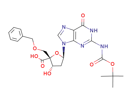 5'-O-benzyl-2-N-(tert-butyloxycarbonyl)-4'α-carboxyl-2'-deoxyguanosine