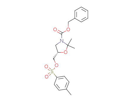 3-Oxazolidinecarboxylic acid,
2,2-dimethyl-5-[[[(4-methylphenyl)sulfonyl]oxy]methyl]-, phenylmethyl
ester, (5S)-
