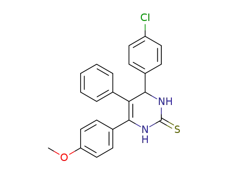 Molecular Structure of 1207548-68-2 (4-(4-chlorophenyl)-6-(4-methoxyphenyl)-5-phenyl-3,4-dihydropyrimidine-2(1H)-thione)