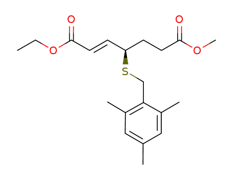 Molecular Structure of 1219941-67-9 ((E)-1-ethyl 7-methyl 4-(2,4,6-trimethylbenzylthio)hept-2-enedioate)