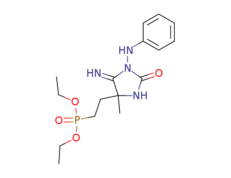 diethyl 2-(4-imino-5-methyl-2-oxo-3-phenylaminioimidazolin-5-yl)ethylphosphonate