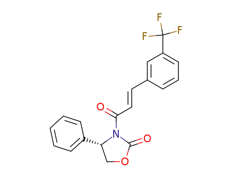 Molecular Structure of 741280-87-5 (2-Oxazolidinone,
3-[(2E)-1-oxo-3-[3-(trifluoromethyl)phenyl]-2-propenyl]-4-phenyl-, (4S)-)