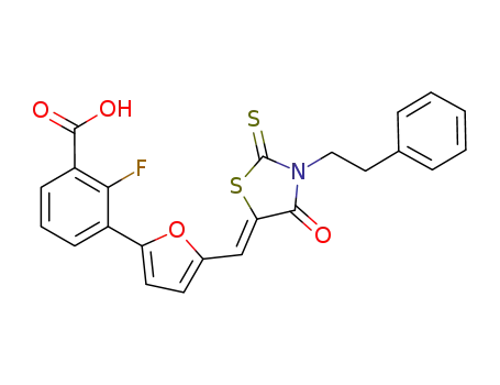 2-fluoro-3-{5-[4-oxo-3-phenethyl-2-thioxothiazolidin-5-ylidenemethyl]furan-2-yl}benzoic acid