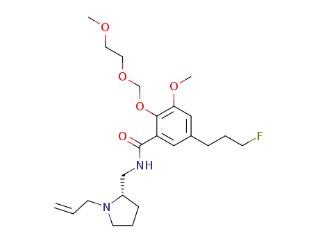 Molecular Structure of 669089-88-7 (Benzamide,
5-(3-fluoropropyl)-3-methoxy-2-[(2-methoxyethoxy)methoxy]-N-[[(2S)-1-(
2-propenyl)-2-pyrrolidinyl]methyl]-)