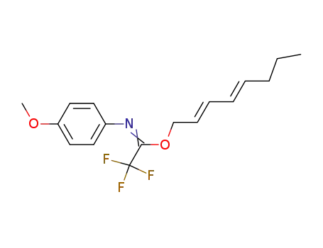 Molecular Structure of 1193376-30-5 ((2E,4E)-2,2,2-trifluoro-N-(4-methoxyphenyl)acetimidic acid-octa-2,4-dienyl ester)