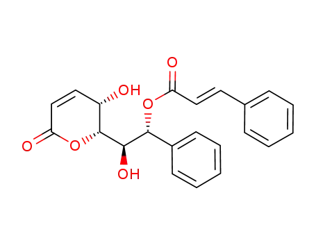 Molecular Structure of 190848-69-2 ((1R,2R)-2-hydroxy-2-[(2R,3S)-3-hydroxy-6-oxo-3,6-dihydro-2H-pyran-2-yl]-1-phenylethyl (2E)-3-phenylprop-2-enoate (non-preferred name))