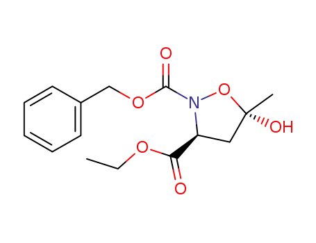 5-hydroxy-5-methyl-isoxazolidine-2,3-dicarboxylic acid 2-benzyl ester 3-ethyl ester