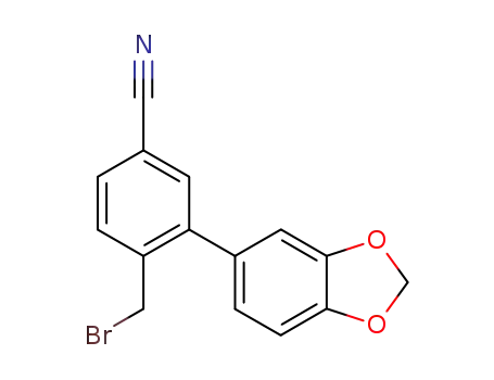 Benzonitrile, 3-(1,3-benzodioxol-5-yl)-4-(bromomethyl)-