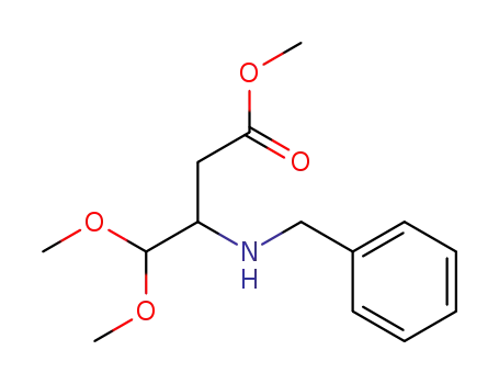 Molecular Structure of 847372-41-2 (Butanoic acid, 4,4-dimethoxy-3-[(phenylmethyl)amino]-, methyl ester)