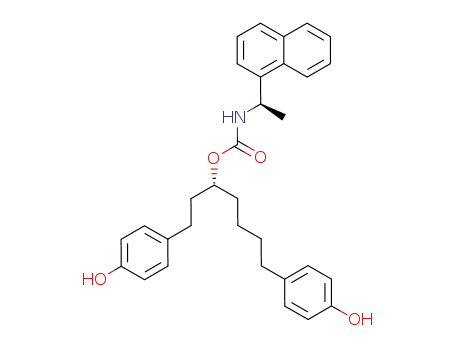 Molecular Structure of 777059-73-1 (((R)-1-Naphthalen-1-yl-ethyl)-carbamic acid (R)-5-(4-hydroxy-phenyl)-1-[2-(4-hydroxy-phenyl)-ethyl]-pentyl ester)