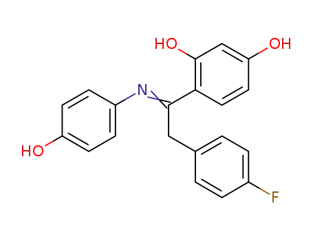 4-(2-(4-fluorophenyl)-1-(4-hydroxyphenylimino)ethyl)benzene-1,3-diol